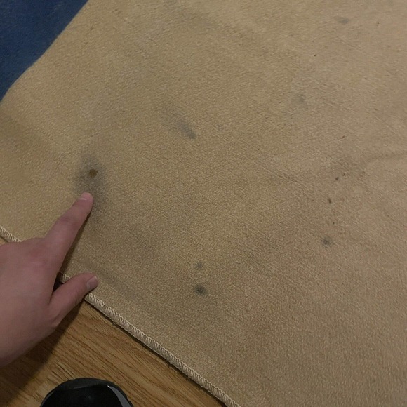 Vintage Heavy Wool Blanket Beige 80" x 93" - Picture 6 of 7